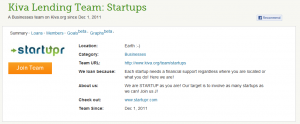 Startupr has launched own Kiva Team - Startups